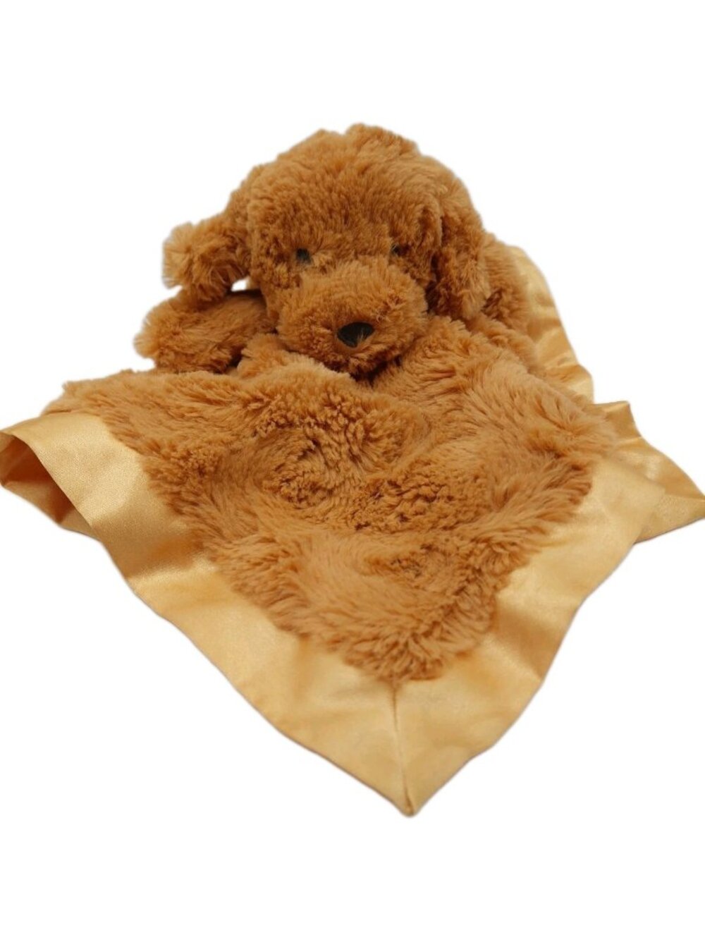 Cloud Island Puppy Dog Lovey Lovie Security Blanket Plush Brown Satin
